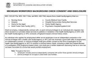 MI Background Check Consent Fillable